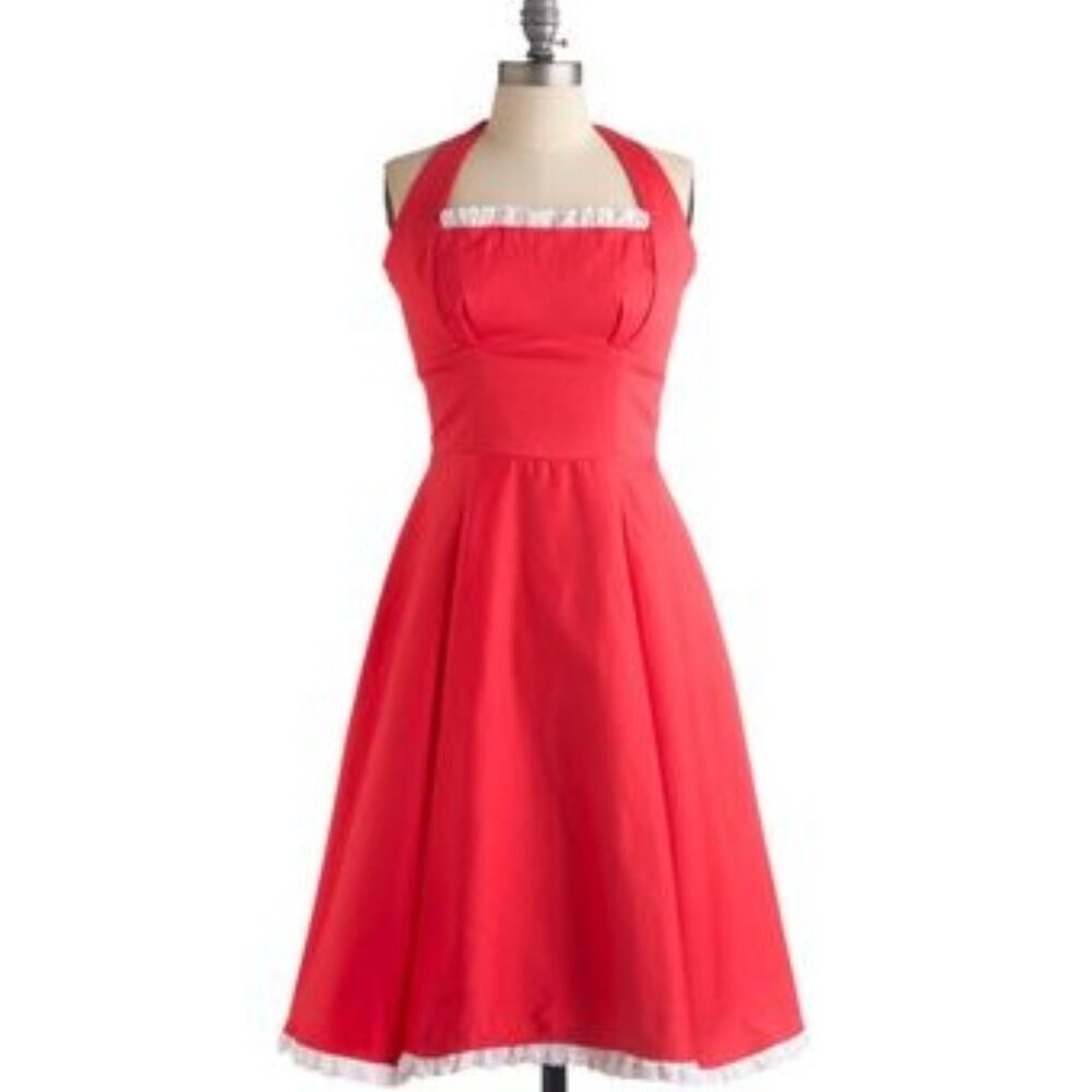 Pinup Couture ginger dress in coral